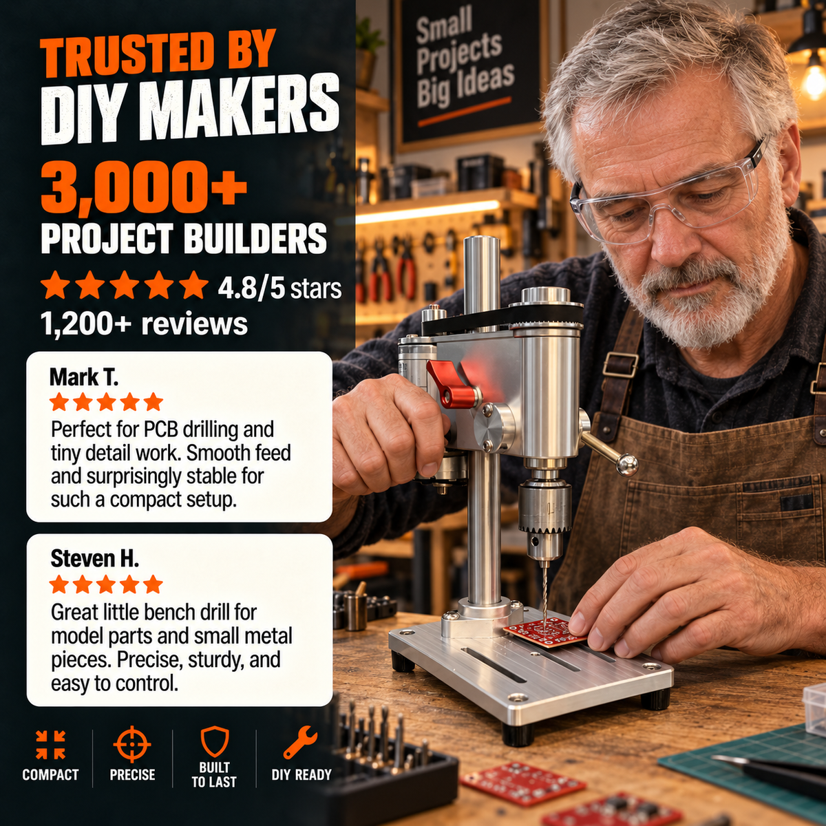 Manualmaniac™ PrecisionBench Mini Drill