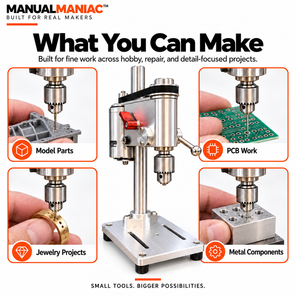 Manualmaniac™ PrecisionBench Mini Drill