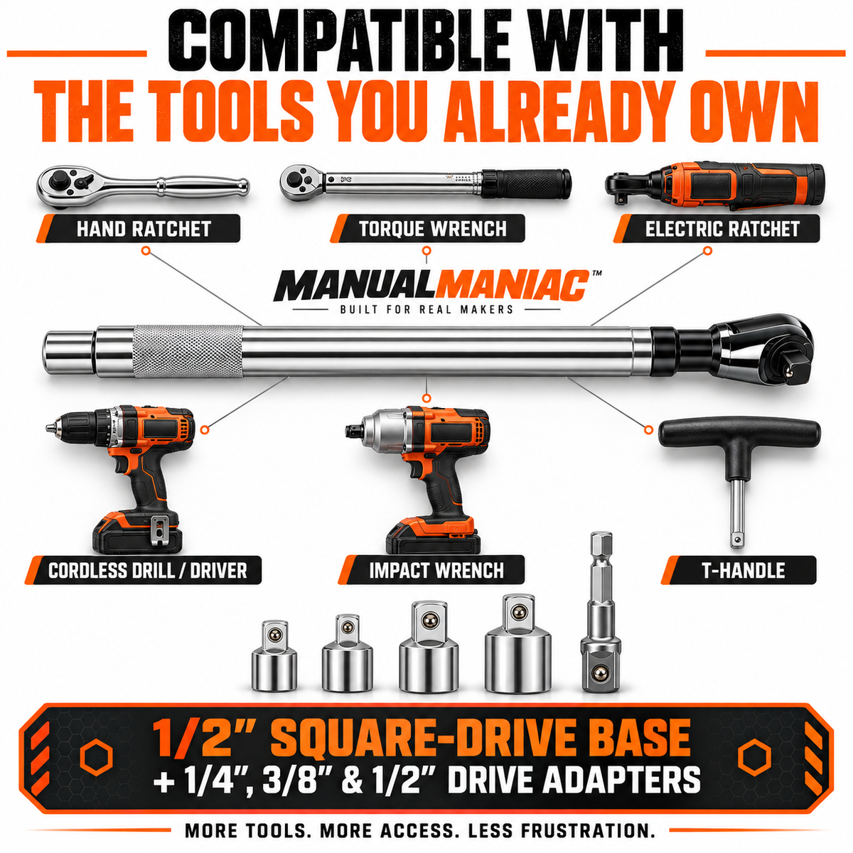 Manualmaniac™ Offset Ratchet Extension